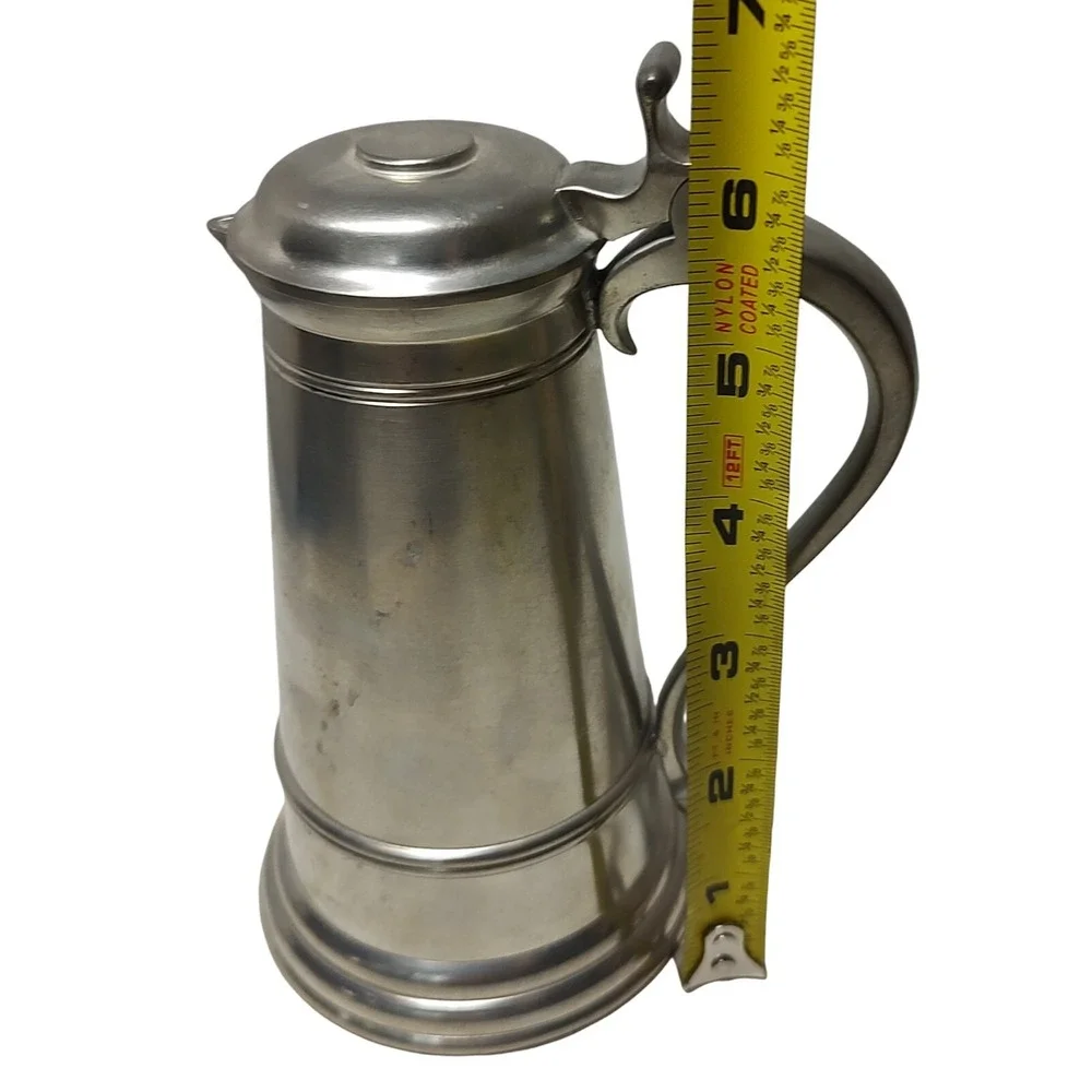 Vintage Royal Holland‎ Pewter Pitcher Daalderop Creamer Hinged Lid Spouted